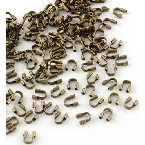 2000pc 5x6x2mm Brass Wire Guard Guardian Wire Protectors Loops For DIY Jewelry Accessories Finding Making Handicraft Supplies