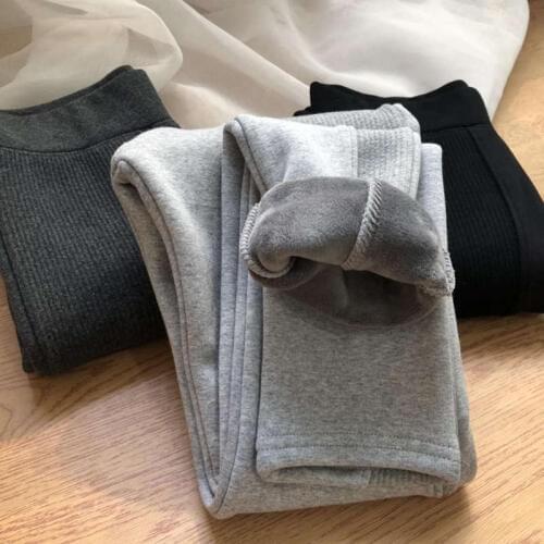 High Waist Warm Leggings Pencil Pants Skinny Fleece Leggings Stretch Plus Velvet Thick Autumn Winter Leggings Women Pants HK247