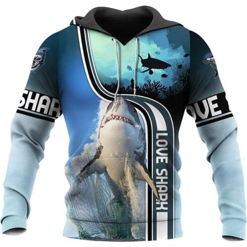 Fashion love shark 3D full body printed shirt NEW Hoodie zipper Sweatshirt