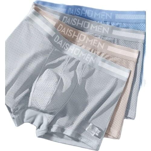 Mens Boxers Kangaroo Men Ice Silk Underwear Breathable Antibacterial Modal Thin Section Mesh Shorts In Summer