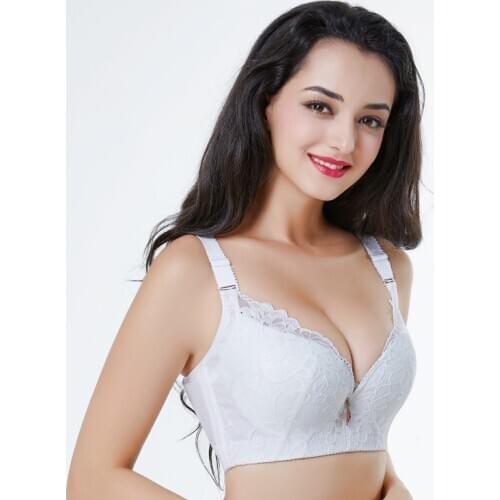 Gathering adjustable ladies underwear big size lingerie femme push up bra 50D 115D