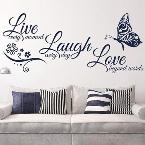 Butterfly Flower Wall Art Sticker Modern Wall Decals Quotes PVC Stickers Wall Stickers Home Decor Living Room