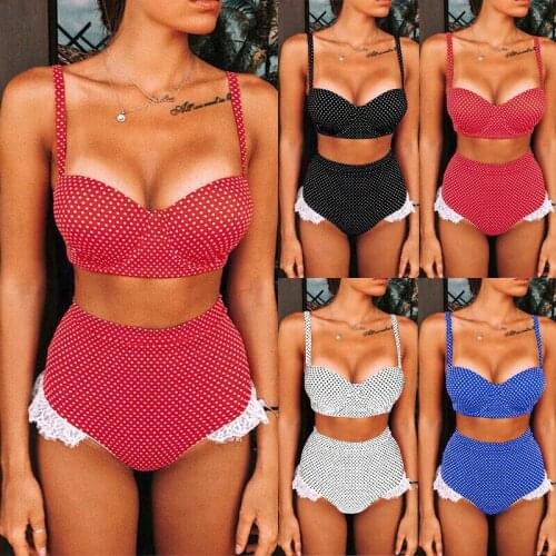 New Womens Sexy High Waist Bikini Set Push-up Padded Swimwear Swimsuit Beachwear