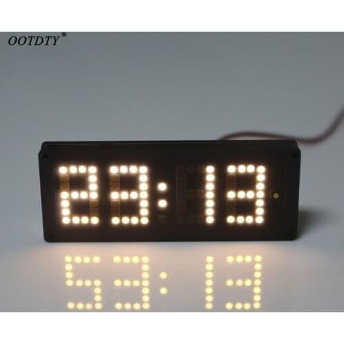 OOTDTY Car LED Dot Matrix Clock Temperature Voltage Display 4.0 ~ 25V Multi-function 3in1 Time Thermometer Voltmeter