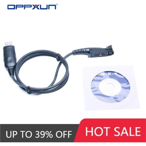 OPPXUN High Quality USB Programming Cable for Motorola gp388 gp344 gp328plus gp338plus Etc Walkie Talkie with CD Driver