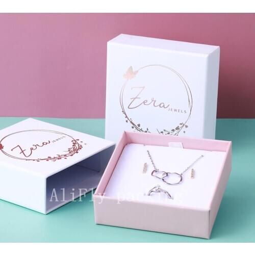 Wholesale 500pcs/lot Personalized Jewelry Box cardboard drawer Gift Packaging Necklace Bracelet Earrings box
