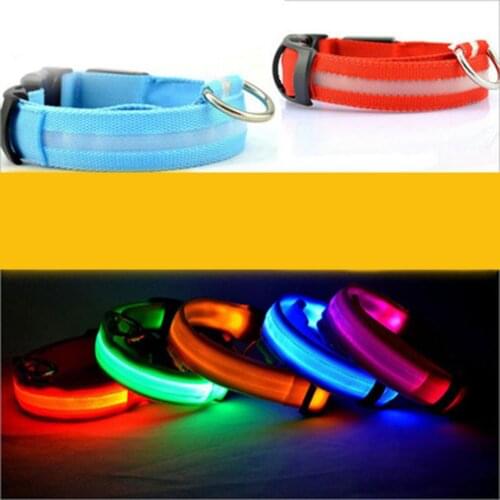Dog Collar Flash Night Safety LED Glow Harness Pet Supplies Cat Collars Accessories Dogs Luminous Fluorescen