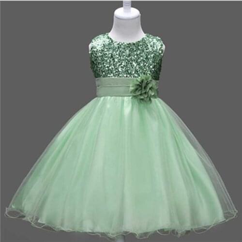 Baby Girl Dress For Ceremonious Party Gown Girls Dresses Sequined Flower Princess Kids Girl Dress Children Clothing