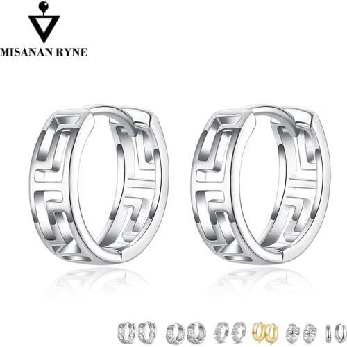 MISANANRYNE Simple hoop earrings 7 Style Hollow Geometric Pattern Charm Earrings for Party Wedding Fashion Jewelry gift
