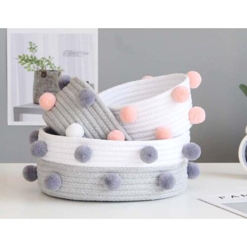 Hand Woven Storage Basket Kids Toys Desktop Organizer Sundries Storage Box Laundry Baskets
