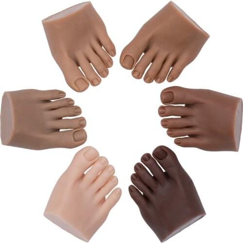 Silicone foot manicure No soles Toes Embedded nails practice foot model matching nail piece prosthetic