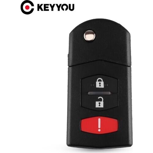 KEYYOU 2 +1 3 Button Flip Folding Remote Key Shell Car Case Fob Cover For Mazda 3 5 6 CX5 CX7 CX9 RX8 Free Shipping
