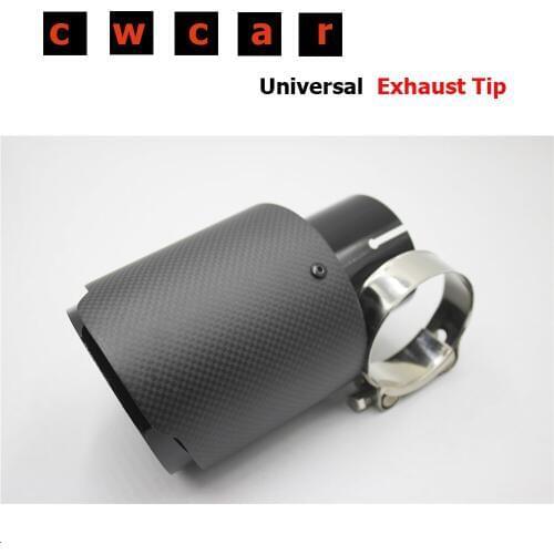 Universal Car styling Exhaust Tail Pipes Matt Carbon Fiber Muffler Tip Tail End Stainless Steel Black For Bmw For Ak