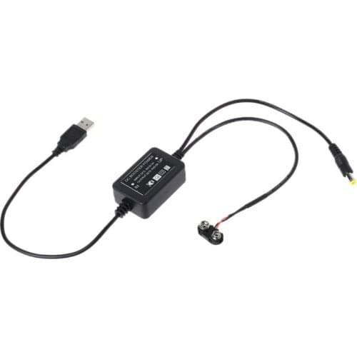 9V Battery Eliminator USB 5V Boost to 9V Cable for Multimeter Microphone Router