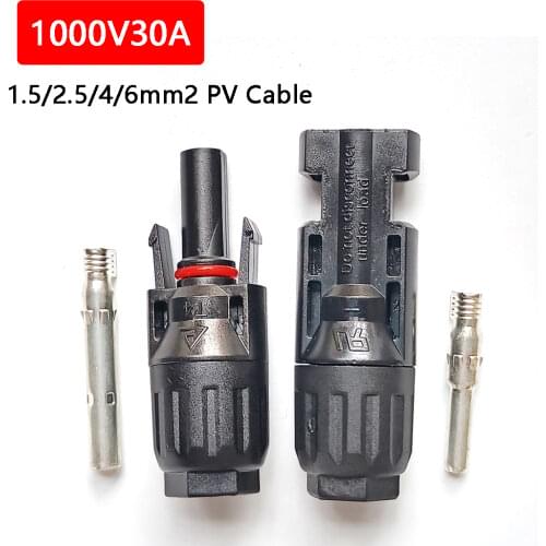 [Ready Stock] Solar PV Connector 30A 1000V Tin Plated Copper Contact IP67 Waterproof Solar Panel Connector 2.5/4/6mm2 Universal