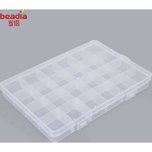 High Quality! 19cmx9.8cmx2.2cm 22 Sell Undetachable Plastic Storage Box Adjustable Jewelry Ring Earring Pill Beads Collection
