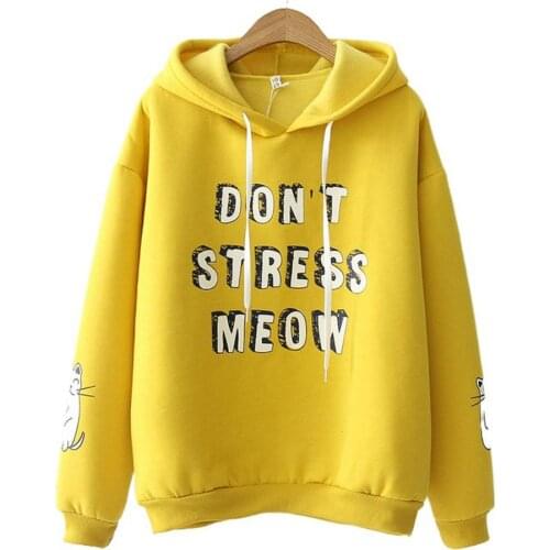 YUPINCIAGA Women Letter Print Hoodies Sweatshirts Harajuku Fleece Hoodie 2020 Winter Long Sleeve Hooded Loose Pullovers