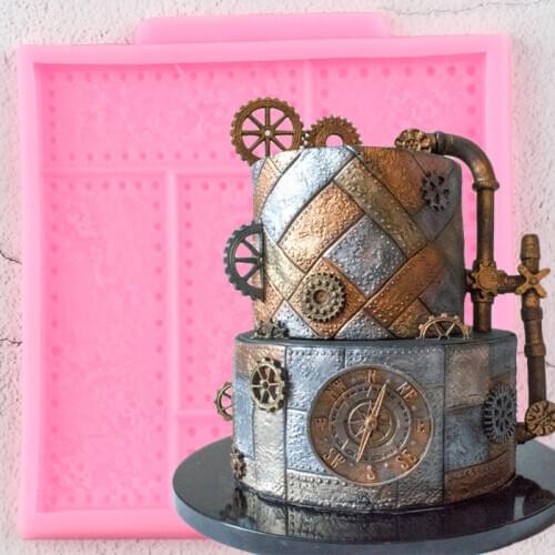 Riveted Metal Plate Border Silicone Mold Cake Decorating Tools Cupcake Topper Fondant Molds Candy Clay Chocolate Gumpaste Moulds
