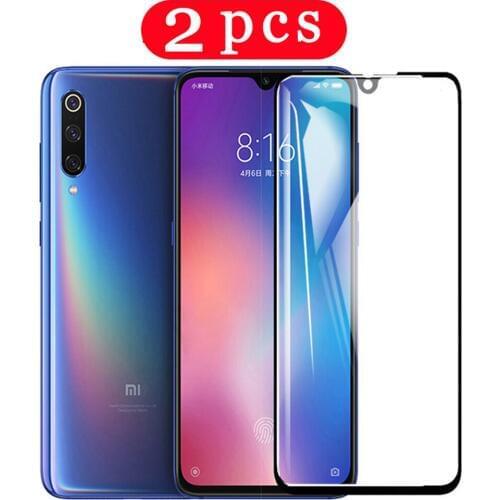 2Pcs tempered glass for xiaomi mi 9 CC9e 9T CC9 9 lite se phone screen protector for xiaomi mi note 10 10 pro protective film