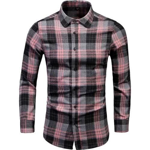 Size M-7XL 2021 New Spring and Autumn Boutique Fashion Plaid Mens Casual Long-sleeved Shirts Social Business Male Lapel Shirt