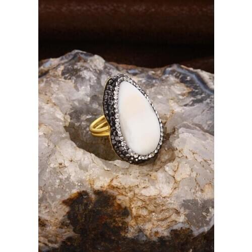 DR Stone Natural Stone Women 'S Pearl Ring 20 AR215 123160572