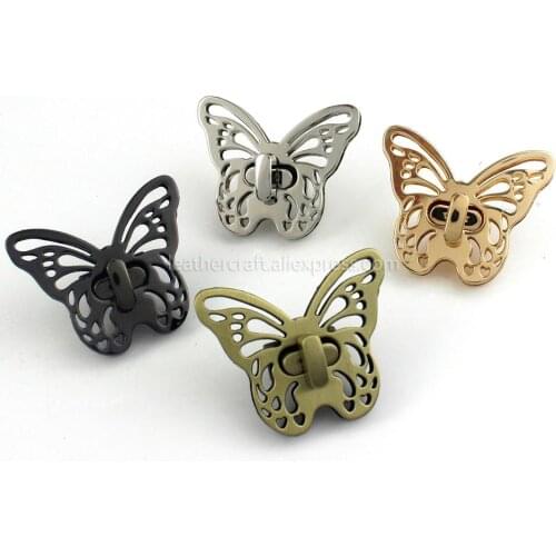 1 piece Metal Butterfly Turn Twist Lock Clasp for Leather Craft Women Bag Handbag Shoulder Bag Purse DIY Hardware Accessories