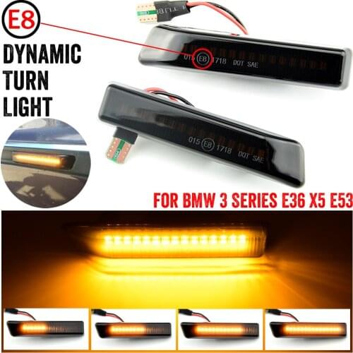 2PCS Dynamic Led Turn Signal Side Marker Lights Flowing LED Side Repeater Lamps For BMW E36 For BMW X5 E53 For BMW 3 Series