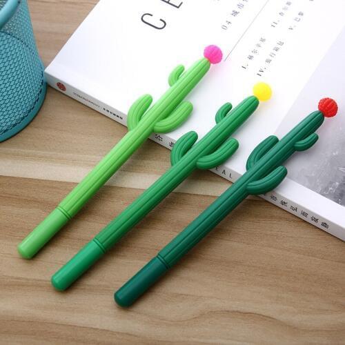 36 pcs/lot 0.5MM Cactus black ink pen Cute plastic gel pen Kawaii stationery neutral pen escolar school office supplies