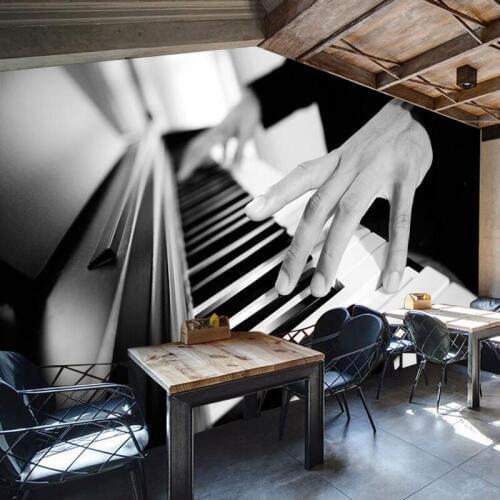 3D photo wallpaper custom Retro personality style leisure bar KTV Europe and America sofa background wallpaper piano mural