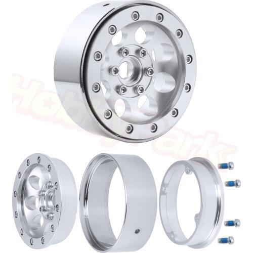 4pcs Aluminum Alloy 1.9" Beadlock Wheels Rims 12mm Hex for 1/10 RC Crawler Traxxas TRX4 Axial SCX10 RC4WD D90 Tamiya CC01 Car