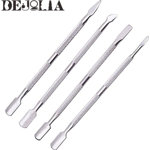 4PCS Double-ended Dead Skin Push Stainless Steel Cuticle Pusher Remover For Pedicure Manicure Nail Art Cleaner Care Tool