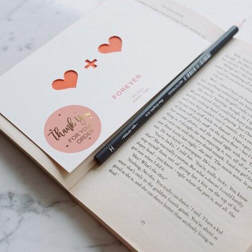 Cards Decoration Reward Sticker DIY Hand Account for Candy Gift Box 500Pcs/Roll Round Shape Multi Purpose Thanks Sticker Pink