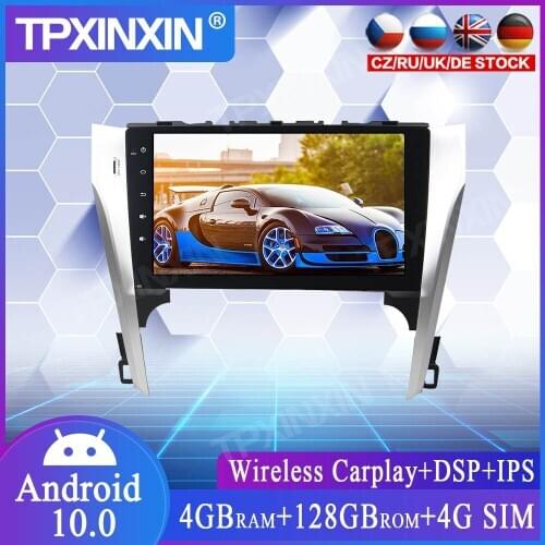 4+128G Android 10.0 For Toyota Camry 2012-2013 Car Multimedia Player GPS Navi Head Unit Radio Audio Stereo Tape Recorder CARPLAY