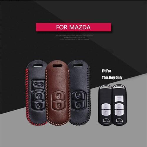 Best Sale Leather Car Key Case Cover For Mazda 3 6 CX5 CX7 323 626 Familia CX-3 CX-5 Demio Key Holder Key Parts Skin Shell