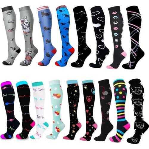 New Compression Stockings Cycling Socks Fit Pressure Nursing Edema, Diabetes, Varicose Veins, Blood Circulation Sports Socks