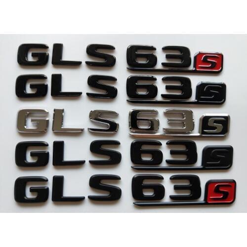 Chrome Black Letters Number Trunk Badges Emblems Emblem Badge Sticker for Mercedes Benz W166 X166 SUV GLS63s GLS63 S AMG