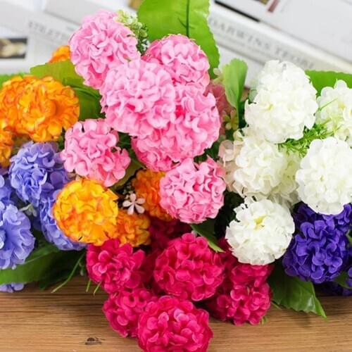 Artificial Hydrangea Faux Silk Flowers High Quality Party Home Decor Wedding Bedroom Decoration For Bride Hand Cheap Wholesale