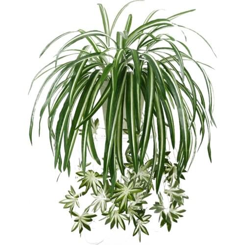 Artificial Chlorophytum Silk Flower Orchids Plant Wall Mount Simulation Rattan Living Room Home Hotel Decoration Realistic
