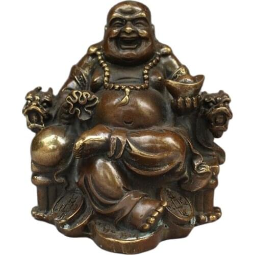 Collection of ornaments of Buddhist cloth bag and Maitreya Buddha