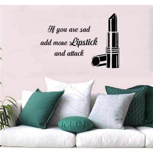 Creative Beauty Girls Lipstick Wall Stickers Home Decoration Vinyl Stickers Vinyl Wall Decal Diy Home Decor ov517