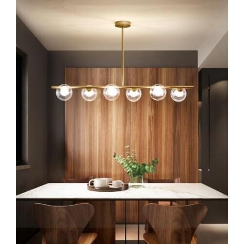 Modern LED Chandelier Glass ball Lamps Restaurant bar Hanging lights Nordic Dining room decoration suspension luminaires