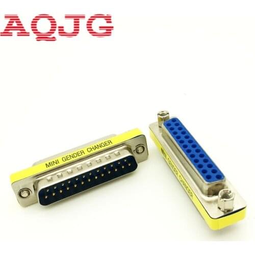 DB25 Male to DB25 Female Mini Gender Changer Convert Adapter Connector Male to Female db25 male to Male Female to Female AQJG