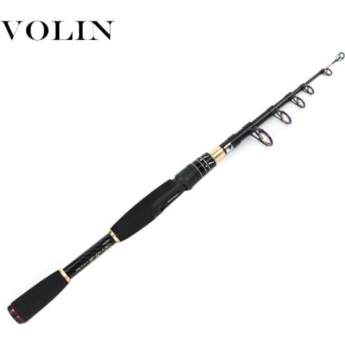 VOLIN NEW 1.8m 2.1m Multifunction Spinning Rod Carbon Casting M Fishing Pole Telescopic Travel Rod Fishing Rod