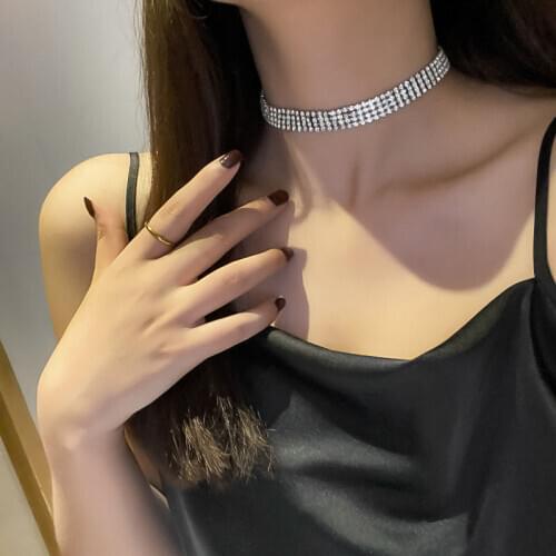 Fashion sexy Rhinestone womens necklace slave collar hot party womens Necklace Jewelry