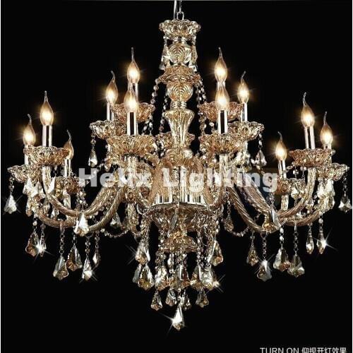 Newly Modern Crystal Chandelier Home Lighting Champagne Chandeliers E14 LED and Pendants Living Room Indoor Lamp D950mm H850mm