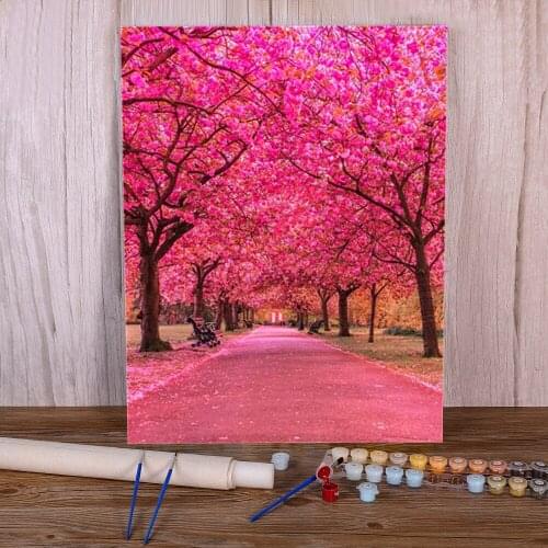 Landscape Sunset Paint By Numbers Package Oil Paints 50*70 Paiting By Numbers Decorative Paintings For Kids Wholesale