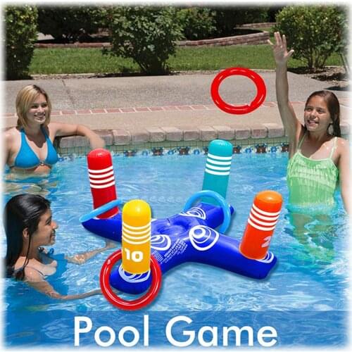 4 Pcsinflatable Ring Toss Pool Game Toys Floating Swimming Pool Ring With Rings Game Water Toy Baby Pool Accessories Бассейн