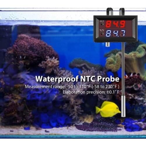 2 Pcs 12V Electronic Temperature Controller Programmable Thermostat Control Switch Module Dual Color LED Display Monitor