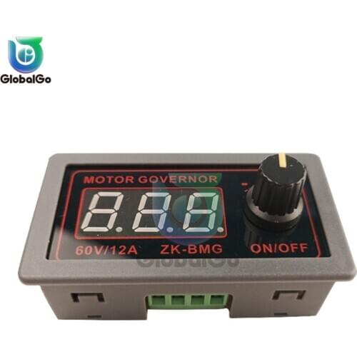 DC 9-60V Adjustable PWM Motor Speed Controller DC Motor Controller Digital Display Governor Switch 12V 24V 48V 12A 20KHz