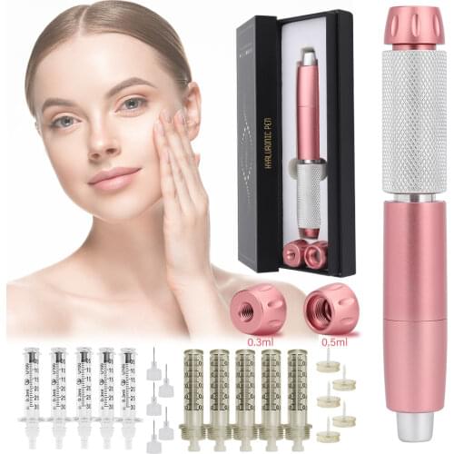 Hyaluron Pen Adjust Pressure Hyaluronic Acid Pen for Anti Wrinkle Lip Lifting Lip Filler Injection Gun 0.3ml&0.5ml Ampoule Head